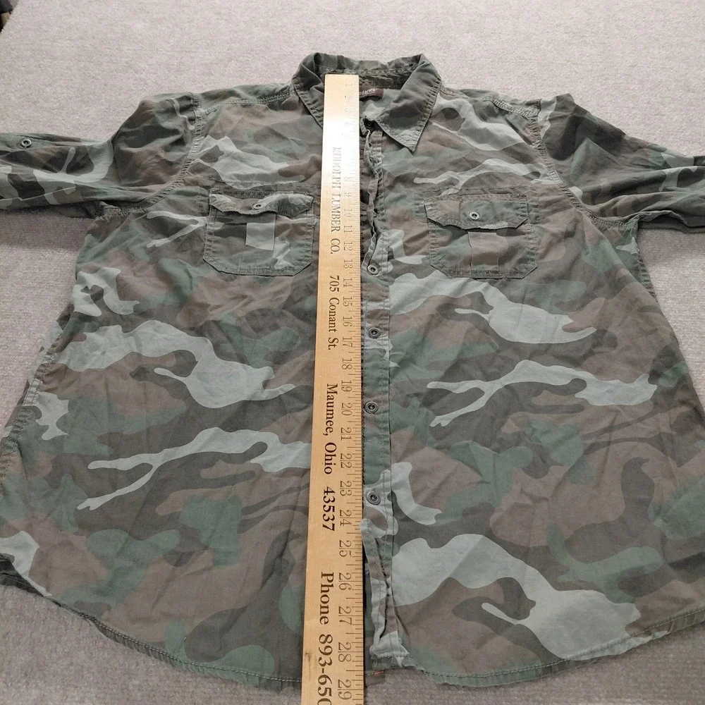 No Boundaries Camouflage Camo Men's XL‎ Button Up Shirt Long Sleeve Streetwear